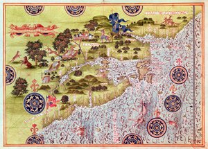 Fol.57v Kanadan ja Floridan kartta, Cosmographie Universelle, 1555